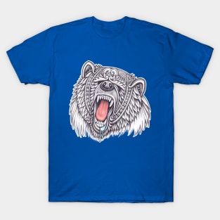 Grizzly bear face with ornament decoration T-Shirt